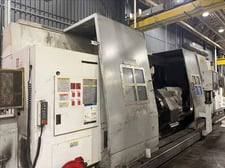 Okuma #Impact-LU45, CNC turning center, OSP-P200L Control, 33" swing, (2) 3-jaw 24" air chucks, 2008