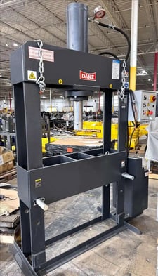 70 Ton, Dake #PSS-70, hydraulic H-frame shop press, 19.7" stroke, 47 IPM approach, 5 IPM working speed, 2018