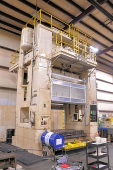 800 Ton, Verson #SE2-800-108-60T, straight side double crank, 16" stroke, 39" Shut Height, 12" adj., 108"