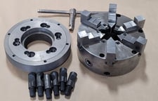 8" Buck #4862, 6-jaw chuck, D1-6 plate