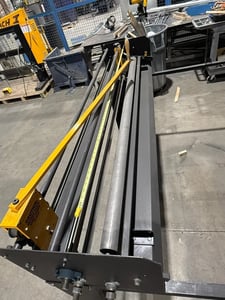 Duro Dyne #LSU, liner sizer, manual, 60" width x 40" D roll capacity, 1/2"-2" liner thickness