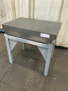 24" x 36" x 8" CTEK, 2 ledge gray granite surface plate with stand