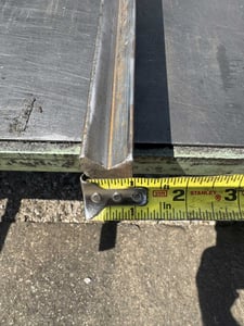 120" L, Female press brake die, 1" die width, 1-3/4" die height, 3/4" die opening, 1/2" tang