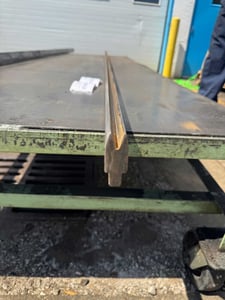 144-1/2" L, Female press brake die, 3/4" die width, 1-1/4" die height, 1/2" die opening, 1/2" tang