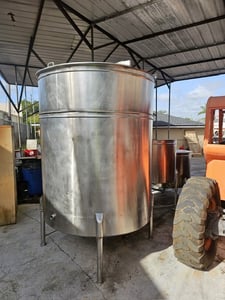 1,000 Gallon Tanks USA, SS304 Stainless Steel Blend Tank, Single Shell, Vertical, Sanitary, 2024, N