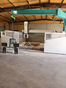 Poseidon #T-Rex-Model-S, CNC Stone Fabrication Center, 160" x 120" Table, 20" Blade, 25 HP, 400V., 3 Ph.
