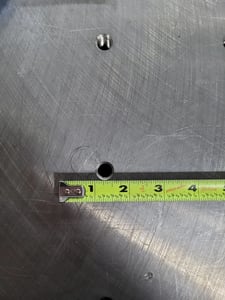 Stanek #2023, Fixture Plate, 48" x 36" x 1-3/8", 708 lbs, 3-1/2" Thru Hole, 90 x 1/2" Holes