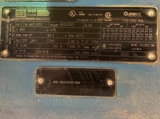 450 HP 3600 RPM Weg, Frame 447/9TS, Drip-Proof Ball Bearing, 460 Volts, New Surplus