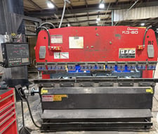 88 Ton, Amada #RG-80, CNC press brake, 8.2'OA, 80.8" btwn uprights, 3.94" stroke, 15.76" throat, 1997
