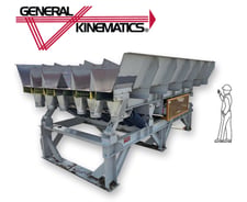 114" wide x 13' long, General Kinematics, Syncro Coil vibratory shaker conveyor