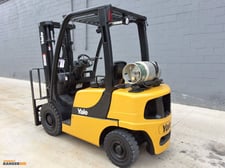 5000 lb. Yale #GLP050VX, pneumatic forklift, propane, foot & hand controls, 194" lift height, side shift