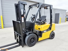 5000 lb. Yale #GP050VX, pneumatic gasoline forklift, foot & hand controls, 189" lift height, side shift, mast