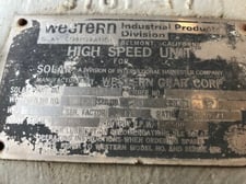 1400 HP @ 22300 RPM, Western #3101-AC (FLGMNT), 5998 RPM out, 3.71 :1 ratio, 1.50 service factor, (5