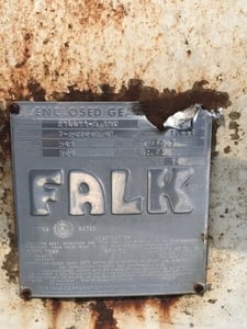 504 HP @ 949 RPM, Falk #2100Y1-S, 1551 RPM out, 1.63 :1 ratio, 2.72 service factor