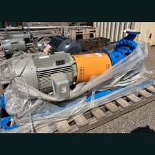 1000 GPM @ 135' TDH, Goulds #3180, centrifugal pump, 8" suction inlet, 4" discharge outlet, 75 HP @ 1185 RPM