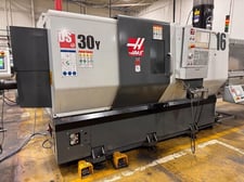 Haas #DS30Y, CNC lathe, 31.8" swing, 10" chuck, 3" bar, 4500 RPM, 30 HP, 7-Axis, Iemca Boss 552HD magazine