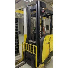 4000 lb. Hyster #NZ0ZRS-14.5, 36V Electric Stand-Up Reach Fork Lift