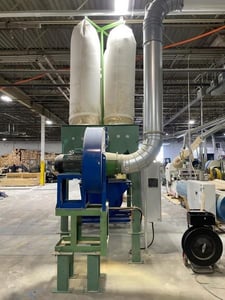 7000 cfm KME Ltd, 12 bag dust collector, with airlock & auger, 20 HP Coral bower, 12" inlet, 2019