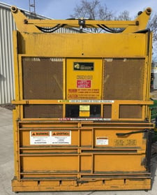 GPI #M60MD, vertical baler, 24" x 60" feed opening, 5 HP, 33 sec cycle, hydraulic eject system