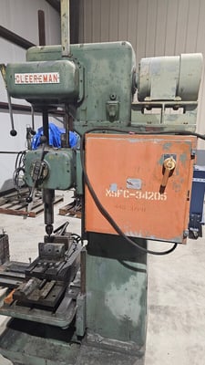 25" Cleereman #25C, heavy duty box column sliding head drill press, 5 HP, sound attenuated enclosure, 1964