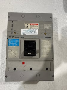 400 Amps, Siemens #JXD63B400, Molded Case Circuit Breaker, 240/480/600 VAC, 500 VDC, 3PH
