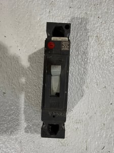 20 Amps, GE #THED113020, Molded Case Circuit Breaker, single pole, 277 VAC/125 VDC, 1PH