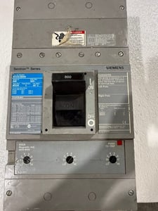 800 Amps, Siemens #MXD63B800, Molded Case Circuit Breaker, 3-pole, 240/480/600 VAC, 250 VDC, 3PH