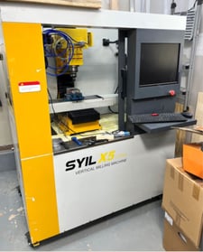Syil #X5-Pro, 6.3" x20.5" table, 11" X, 5.9" Y, 10.6" Z, 5k, R-8, 1.5 Hp, 4" rotary table, 4-Axis, casters