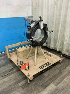 Victaulic #VG-412, orbital cut grooving tool, 4"-12" pipe capacity, mounted on portable stand