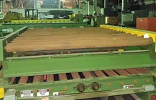 10000 lb. Braner, 64" face x 6.5' L banding line conveyor, 19" passline height, 3.5" diameter rolls on 6.5"