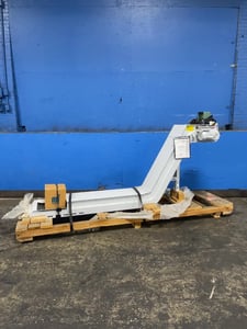 15" wide, Mayfran #MT10, chip conveyor, 112" overall length, 60" flat, 36" rise, 200/220 V.