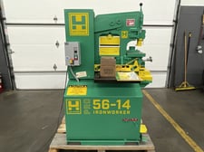 4" x 4" x 3/8" Uni-Hydro #P56-14, Hydraulic Ironworker, 56 ton, 6" throat depth, 7 SPM, 5 HP, 220 Volt, 1PH