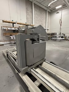 Mepal Italia #Remix-550, CNC Double Compound Mitre Saw, 157" max, 21.6" blades, 2x4 HP, 220 V., mist lube