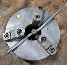 10" Bison #9921-96, 3-jaw self-centering lathe chuck, D1-6 mount, 3" thru hole, 94076