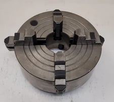 10" Bison, 4-jaw lathe chuck, D1-6 backplate, 3" center hole, 94064