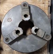 12-3/4" BTC #6123D8, 3-jaw lathe chuck, D1-8 mount, 4" center hole, 94052