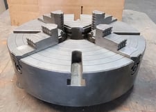 15-1/2" Whiton, 4-jaw lathe chuck, 4" center hole ID, 92928