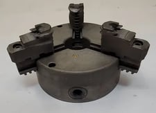 6" Bison, 3-jaw lathe chuck, 1-1/2" center hole, flat back, 94111