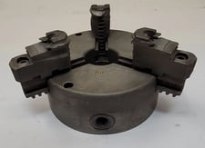 6" Bison, 3-jaw lathe chuck, 1-1/2" center hole, flat back, 94111