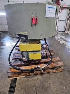 9 cu.ft., Almco #OR-10VA, round bowl vibratory finishing machine, 42" bowl diameter, spring isolated base