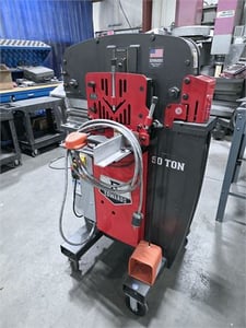 4" x 4" x 3/8" Edwards, hydraulic ironworker, 50 ton, 5 HP, 460 V., 3-phase, punch/flat bar shear/angle