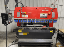 55 Ton, Amada #RG-50, CNC press brake, 6.5'OA, 59.9" between housing, 3.9" stroke, 15.76" throat, 14.6" open