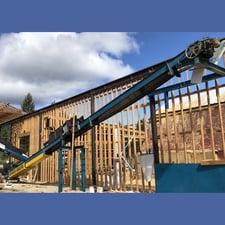 18" x 58' Troughed Channel Conveyor, 0.25" Thick 3 PLY Chevron Belt, 48" width x 63' L x 51" H Overall