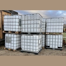1,000 Liter SCHTZ #MX1000, Ecobulk Storage Tote, HDPE Inner, Galvanized Steel Frame (2 available), N