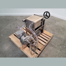 7.25" x 7.25" Stainless Steel Laboratory Filter Press, 20 plates, 0.5 HP pump