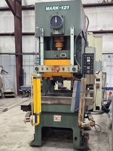 121 Ton, Sutherland #Mark-121, OBS punch press, 7.1" stroke, 13.8" Shut Height, 45" x 26" bed, 35-65 SPM, 1995