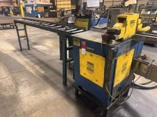 Niles Simmons #SimCut-S180, up-acting aluminum saw, collection system & infeed conveyor
