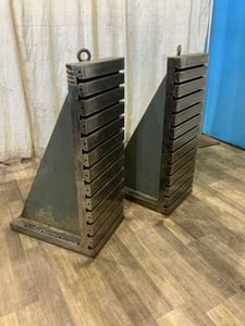 17-5/8" x 43-3/4" x 26-1/4" T-slotted angle plates, 3-1/2" plate face thickness (2 available)