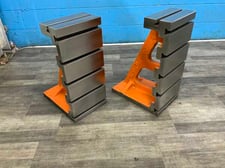 10-3/4" x 24" x 16-1/2" Giddings & Lewis, 1-1/4" face thickness, T-slotted angle plates pair