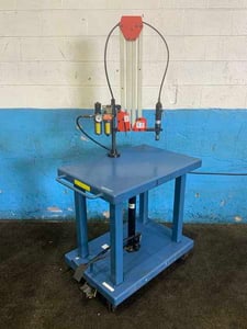 Palmgren #9680401, shop tap tapping arm, 62" arm reach, 700 RPM, on portable table